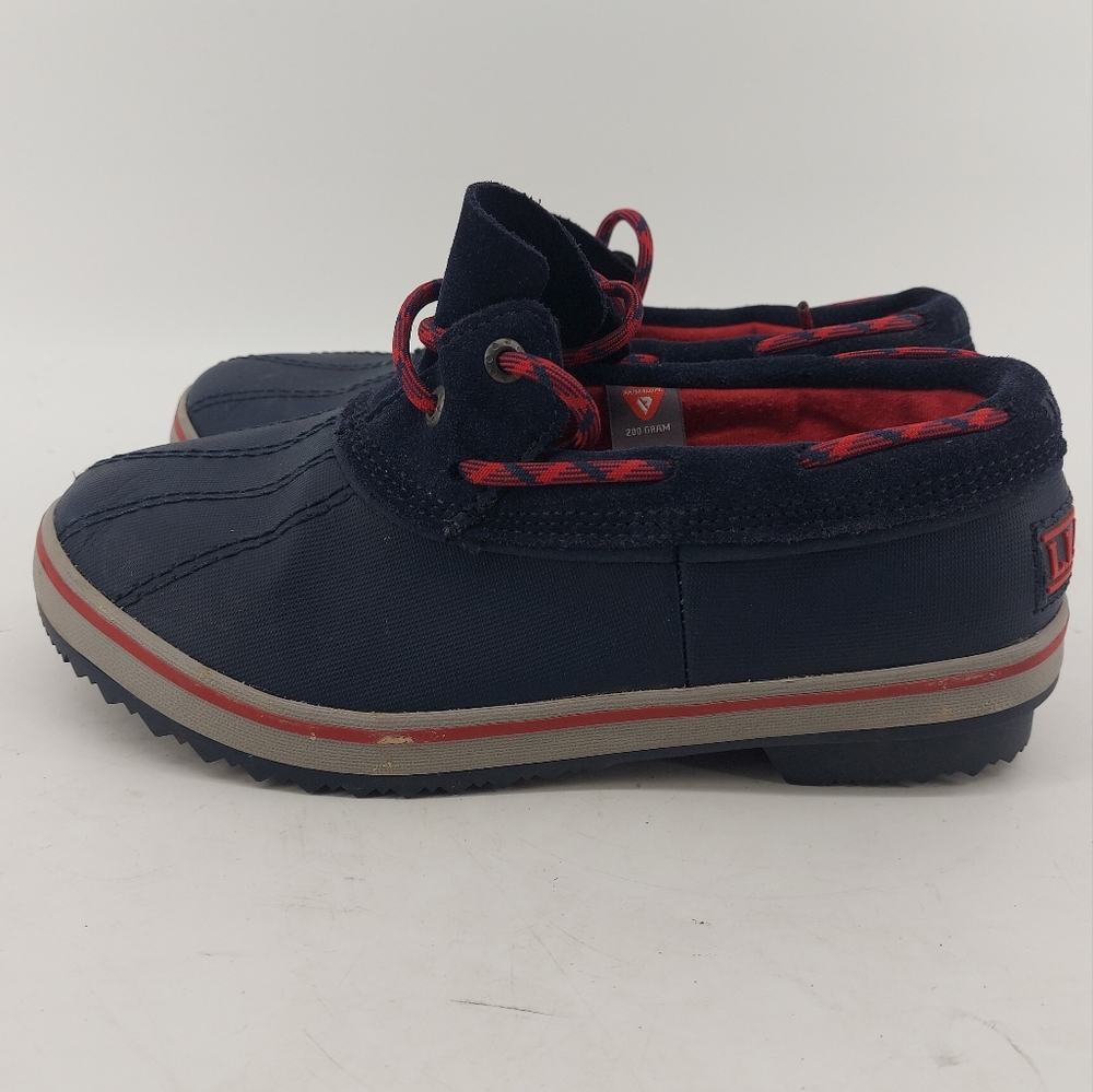 LL Bean Rangeley 2 Eye Moc Kids Size 4 Womens 5.5 Navy Blue Rain Boot 507448